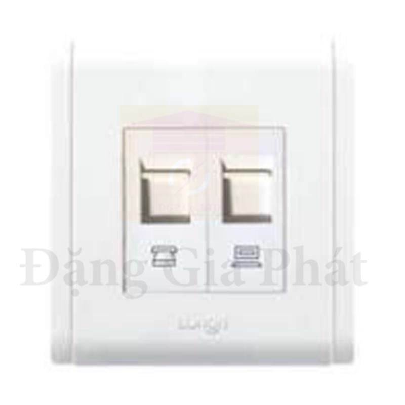 Ổ cắm điện thoại RJ11 + Ổ cắm vi tính RJ45